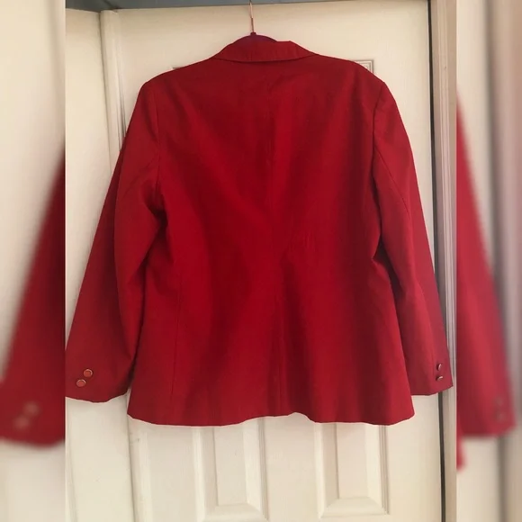 Vintage Red Blazer with Pockets - Picture 2 of 8
